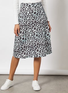 Buy All Over Print Skirt Blue/White in Saudi Arabia