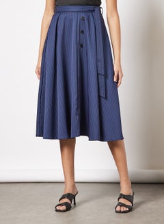 Buy Button Details Skirt Navy Blue in UAE