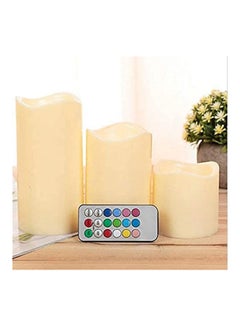 اشتري 12 Color Changing Candles Real Wax Flameless With Remote Control Timer Multicolour في السعودية