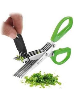 Buy Stainless Steel 5 Blade Kitchen Scissors Green in Egypt
