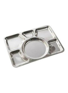 Buy Stainless Steel Tray Divided six Eyes Silver in Egypt