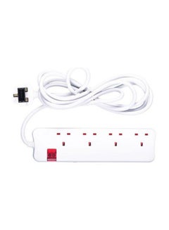 اشتري 4-Socket Power Extension Cord White 3meter في السعودية