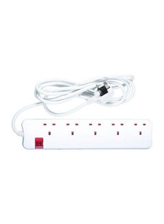 اشتري 5-Socket Power Extension Cord White 3meter في السعودية