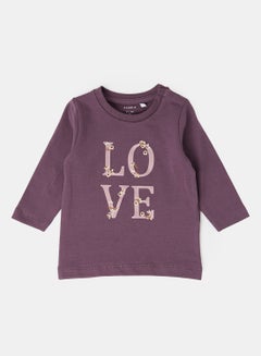 Buy Baby Love Print T-Shirt Purple in Saudi Arabia
