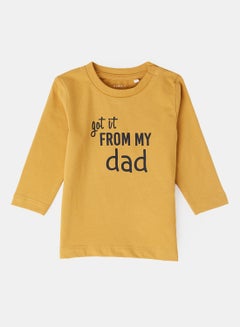 Buy Baby Front Text T-Shirt Yellow in Saudi Arabia