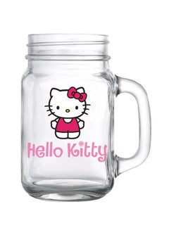 Buy Hello Kitty Text Clear Printed Jar White 350ml in Saudi Arabia