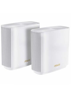 اشتري ASUS XT8 WIFI AX6600 Tri Band Mesh WIFI 6 SYSTEM، تغطية منزلية كاملة تصل إلى 5500 قدم مربع و6+ غرف نوم، حزمة من قطعتين باللون الأبيض، Zen Wi-Fi XT8 2 حزمة باللون الأبيض، ZenWiFi-AX-XT8 / ASUS Zen Wi-Fi AX (XT8)، عبوتين في السعودية