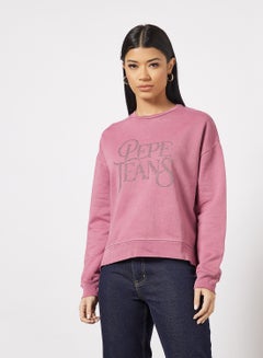 Buy Evita Textured Sweatshirt Pink in UAE