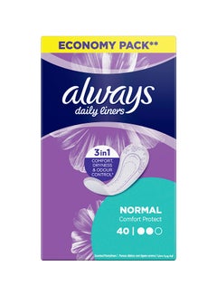 Buy ALWAYS, Comfort Protect daily liners, Normal, Unscented, 40 Liners in Saudi Arabia