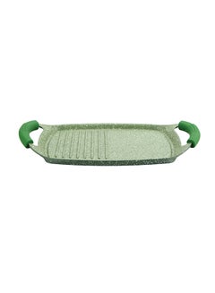 Buy Granite Non-Stick Aluminium Two Handle Grill Pan Green 36cm in UAE