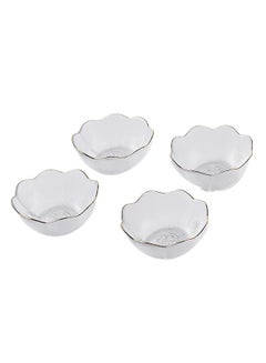 اشتري 4-Piece Fluorescent Glass Bowl Set Clear 13 x 5cm في السعودية