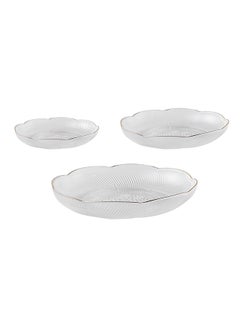 Buy 3-Piece Glass Plate Set Clear in UAE