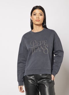 Buy Evita Textured Sweatshirt Grey in Saudi Arabia