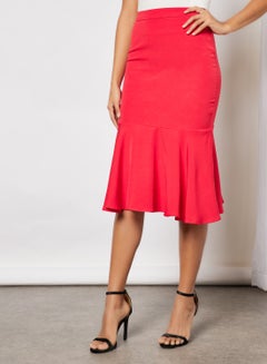 Buy Women Flare Skirt Red in UAE