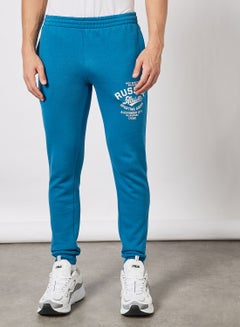 Buy Logo Slim Fit Sweatpants Blue in UAE