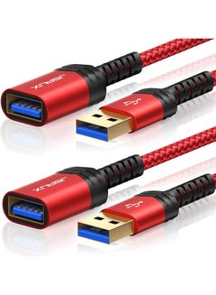 Buy 2Pack Usb 3.0 Extension Cable, 6.6Ft Red in Egypt