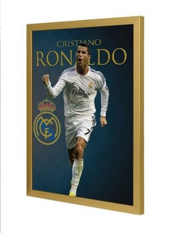 Buy Cristiano Ronaldo Wall Art Wooden With Frame Multicolour 33x43cm in Saudi Arabia