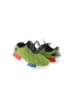 Buy Canvas Low Heel Lace-Up Plain/Basic Sneakers Green in Egypt