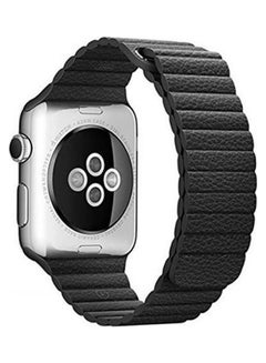 Buy Bracelet Magnetic Leather For Apple Watch 38 MM Black in Egypt