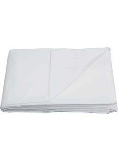 Buy Super Soft Easy Care Cotton Blend Plain Dyed Non Iron Single Sized Flat Sheet Cotton Blend White 180x254cm in UAE