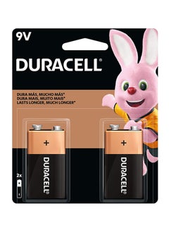 Buy Pack of 2 Long Lasting Coppertop 9V Alkaline Batteries Multicolour in UAE