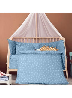 Buy 3-Piece Child Comforter Set cotton Sky Blue 240x190cm in Saudi Arabia