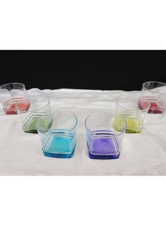 Buy 6-Piece Coral Elegant Glass Set Multicolour in UAE