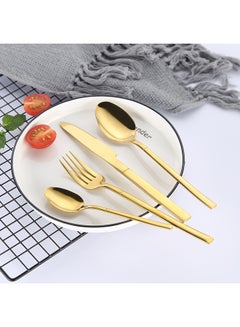 Buy 4-Piece Premium Cutlery Set Gold in Saudi Arabia