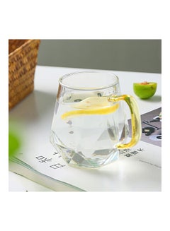 Buy Diamond Shape Glass Water Cup Clear in UAE