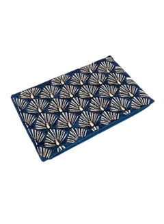 Buy Peacock Orla Embellished Filled Cushion Viscose Blue/Gold 30x50cm in UAE