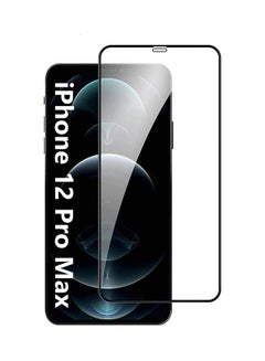 Buy Full Screen Protector Tempered Glass For Apple iPhone 12 Pro Max Black in Egypt