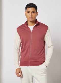 Buy High Neck With Zip Dark Mauve in UAE