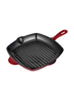 Buy Cast Iron Grill Pan Red/Black 26cm in Saudi Arabia