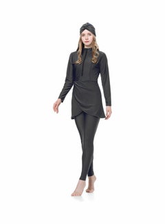 Buy Islamic Long Sleeve Swimwear Burkini Black in UAE
