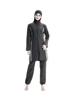 Buy Classic Muslim Loose Fit Burkini Swimsuits Set Black in UAE