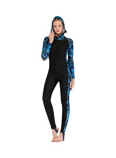Buy Women Printed Long Sleeve Hooded Swimwear Multicolour in Saudi Arabia