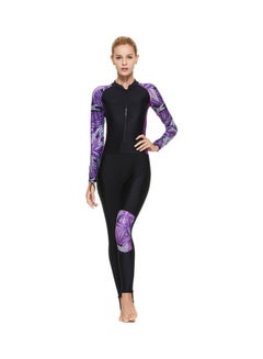 Buy Breathable Long Sleeve Print Swimming Diving Wear Multicolour in UAE