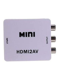 Buy Mini Hdmi2Av Support Ntsc And Pal Output Hd Video Converter Box Hdmi To Av/Cvbs L/R Video Adapter White in Egypt