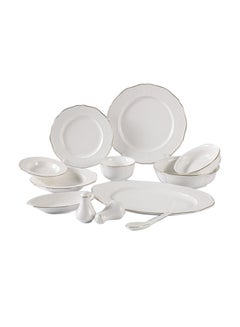 Buy 72-Piece Porcelain Dinner Set White/Gold in Saudi Arabia