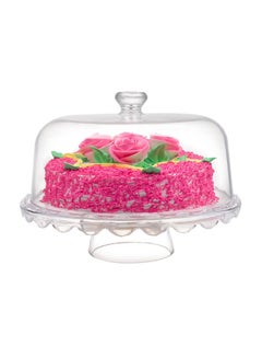 Buy Round Acrylic Cake Stand Clear 31x31x16cm in Saudi Arabia