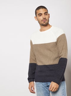 Buy Colourblock Sweater Brown in UAE