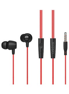 اشتري In Ear Wired Headphones 3.5Mm Stereo Bass Earphone In-Ear Headset Music Earbuds Wire With Mic Red في مصر