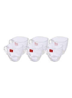 اشتري Glass Square-Shaped Coffee Mug Set 6 Pieces Clear 7.5x7.5cm في مصر