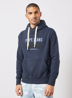 Buy Neville Logo Hoodie Blue in UAE