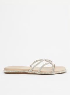 Buy Aseago Flat Sandals Silver in Saudi Arabia