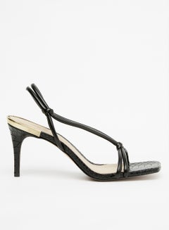 Buy Warehan Mid Heel Sandals Black in Saudi Arabia