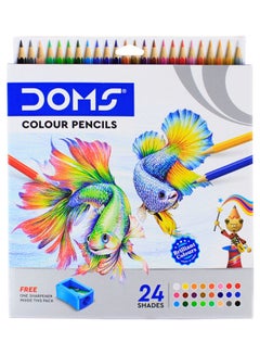اشتري 24 قلم رصاص ملون عالي الجودة متعدد الألوان متعدد الألوان في السعودية