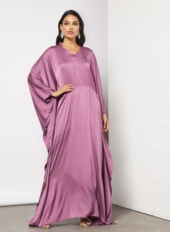 Buy Elastic Waist Kaftan Lavander in Saudi Arabia