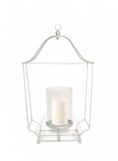Buy Modern Ideal Design Handmade Lantern  Unique Luxury Quality Scents For The Perfect Stylish Home Silver 10X9X27cm in Saudi Arabia