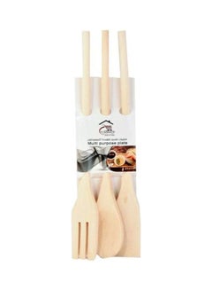 Buy 3-Piece High Quality Spoon Beige 31cm in Saudi Arabia